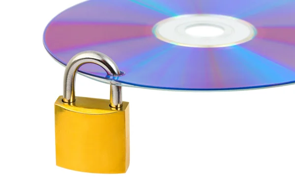 Computer disk and lock — Stock Photo, Image