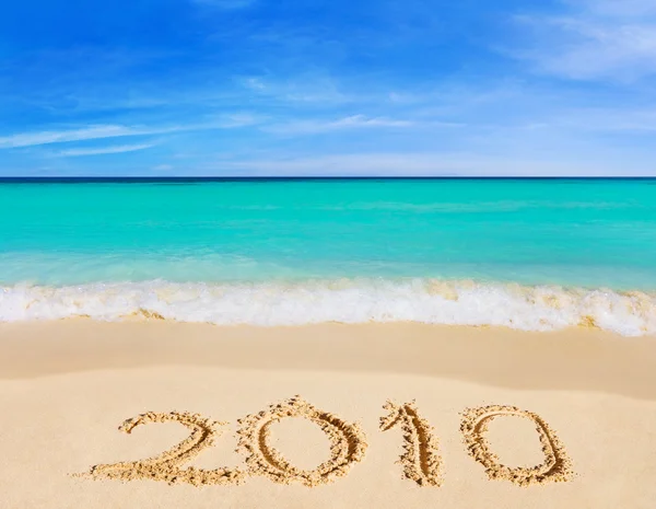 Numbers 2010 on beach — Stock Photo, Image