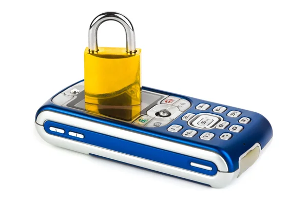 Mobile phone and lock — Stock Photo, Image
