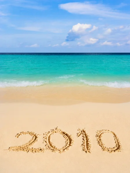Numbers 2010 on beach — Stock Photo, Image
