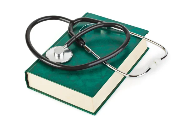 Stetoscopio e libro — Foto Stock