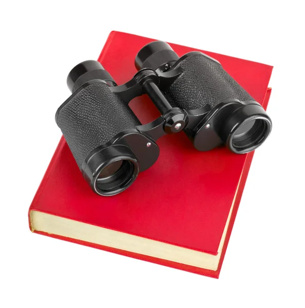 Libro y binoculares — Foto de Stock