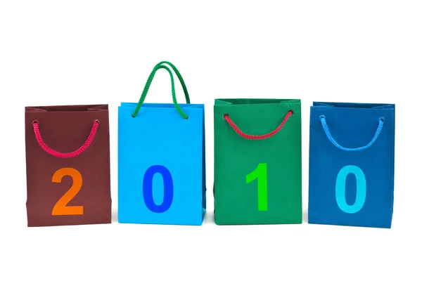 购物袋和数字 2010 — 图库照片