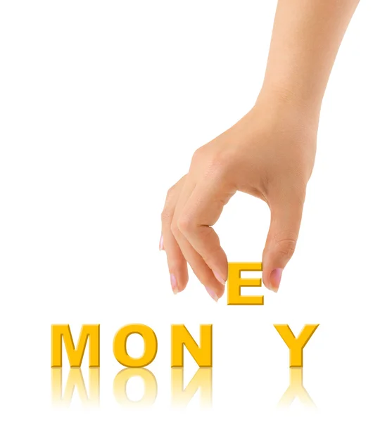 Hand en word geld — Stockfoto