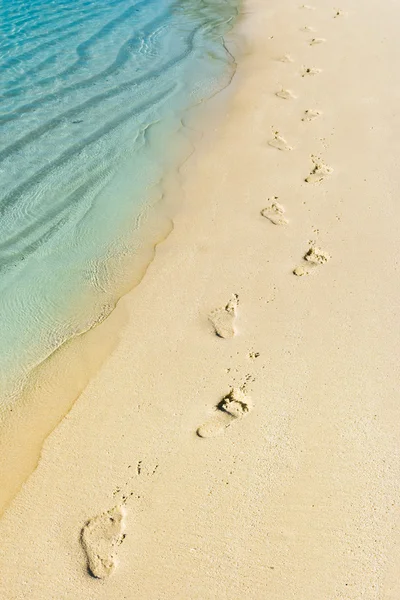 足のステップと熱帯のビーチでサーフィン — ストック写真