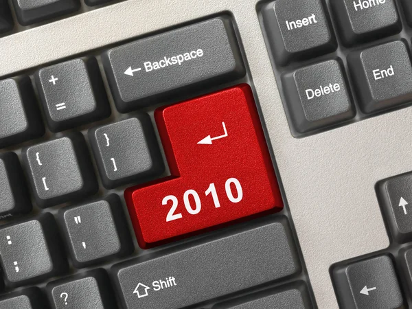 Computer keyboard with 2010 key — Stock Photo, Image