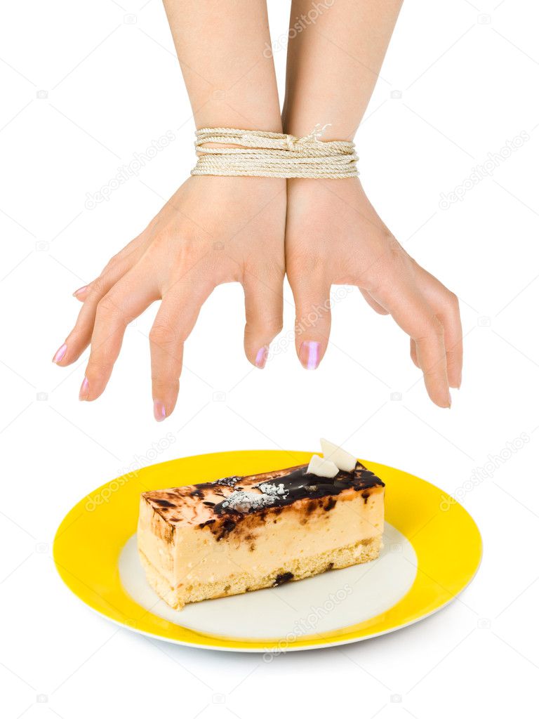 Cake and bound hands