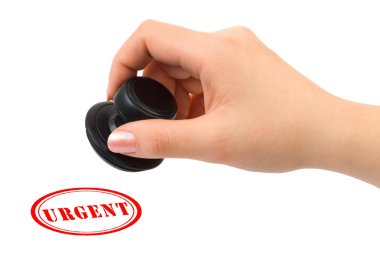 Hand and stamp Urgent clipart
