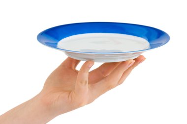 Hand with plate clipart