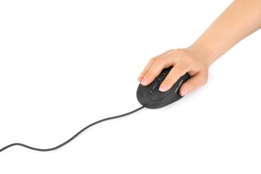 Hand and computer mouse clipart