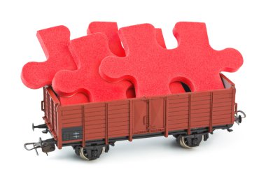 oyuncak tren puzzle ile