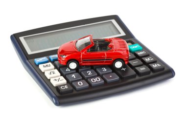 Calculator and toy car clipart