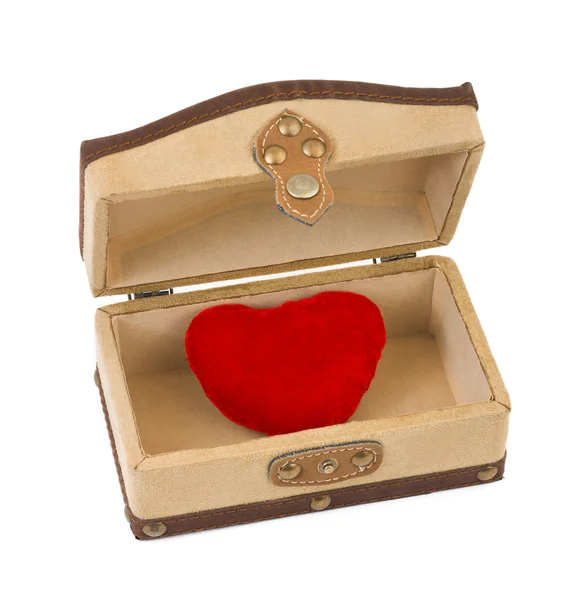 Heart in retro casket — Stock Photo, Image