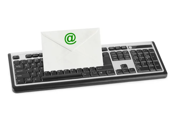 Computer toetsenbord en e-brief — Stockfoto