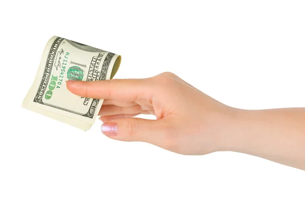 Mão dando dinheiro — Fotografia de Stock