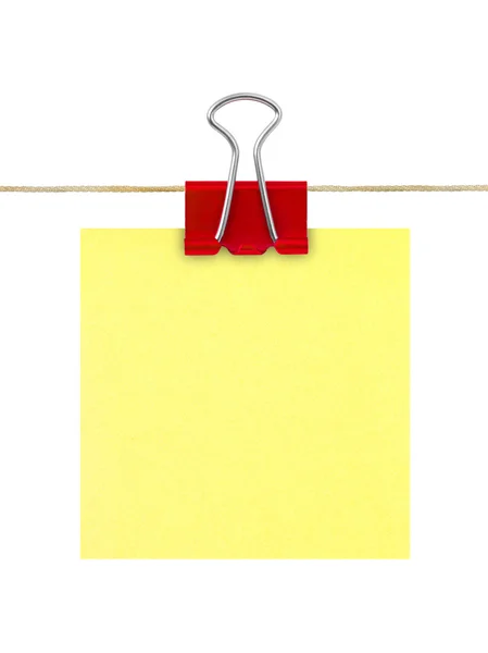 Papel amarelo post-it note — Fotografia de Stock