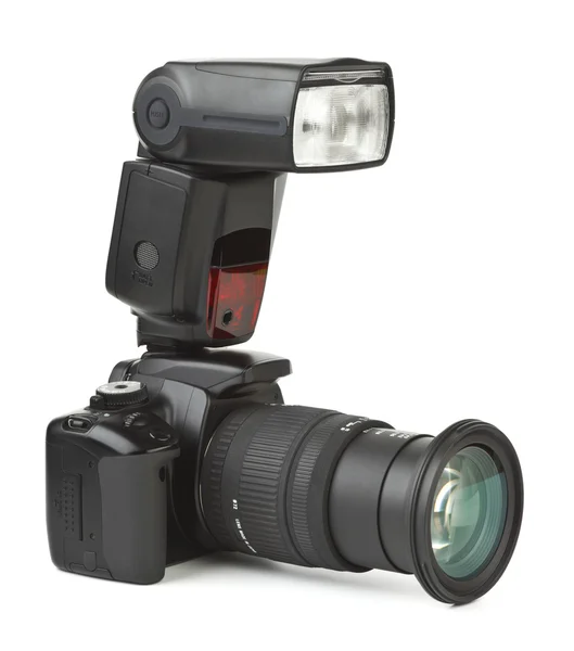 Photo camera and flash — Stock Photo, Image