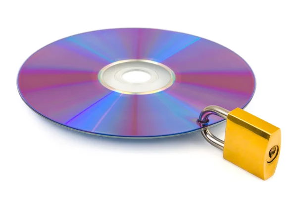 Bilgisayar diski ve kilit — Stok fotoğraf