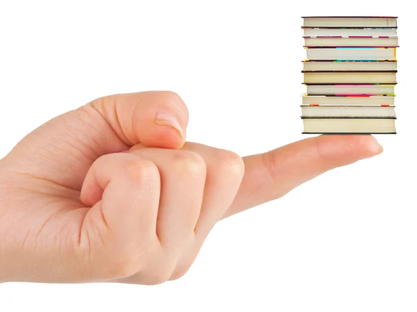 Hand and small books — Stock Photo, Image
