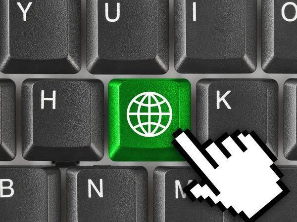 Computer keyboard with Earth key — Stock Photo, Image