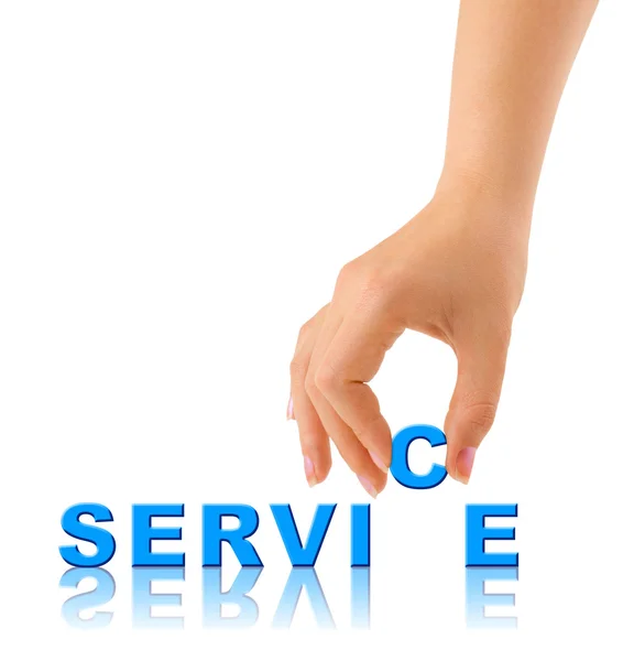 Kéz- és word-szolgáltatás — Stock Fotó