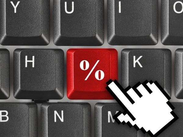 Toetsenbord van de computer met percentage sleutel — Stockfoto