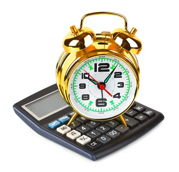Калькулятор и часы — стоковое фото