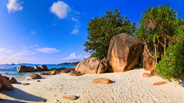 Panorama della spiaggia Anse Lazio, Seychelles — Foto Stock