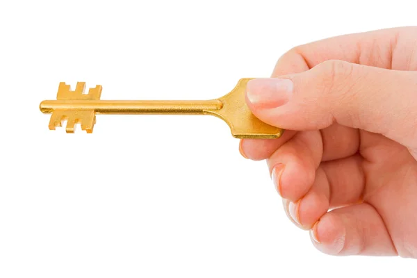 Mão e chave — Fotografia de Stock