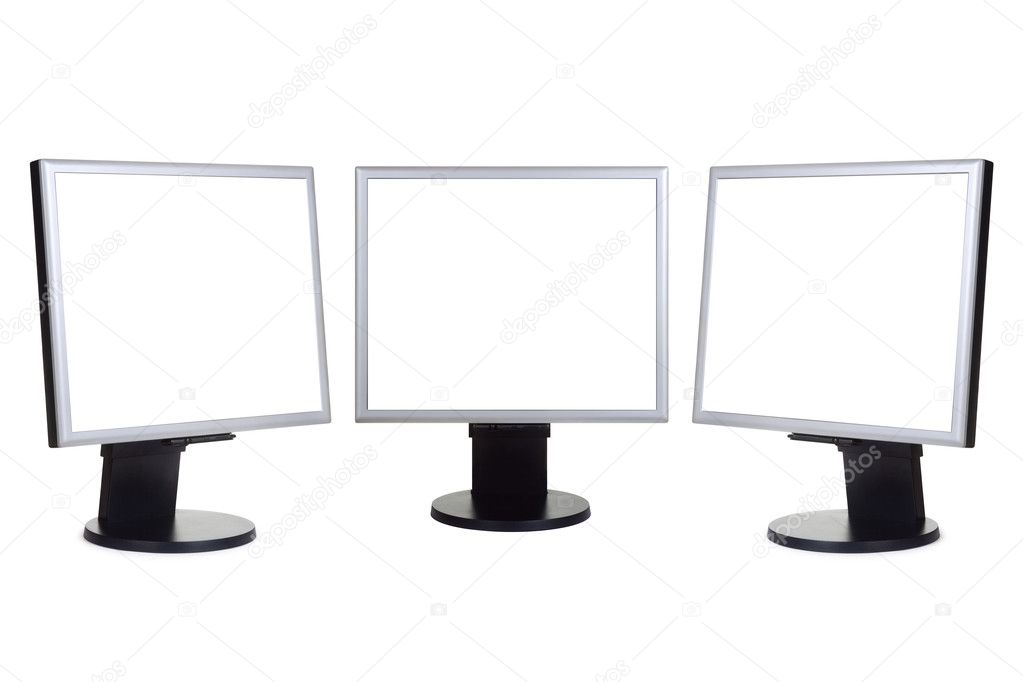 Group of computer monitors