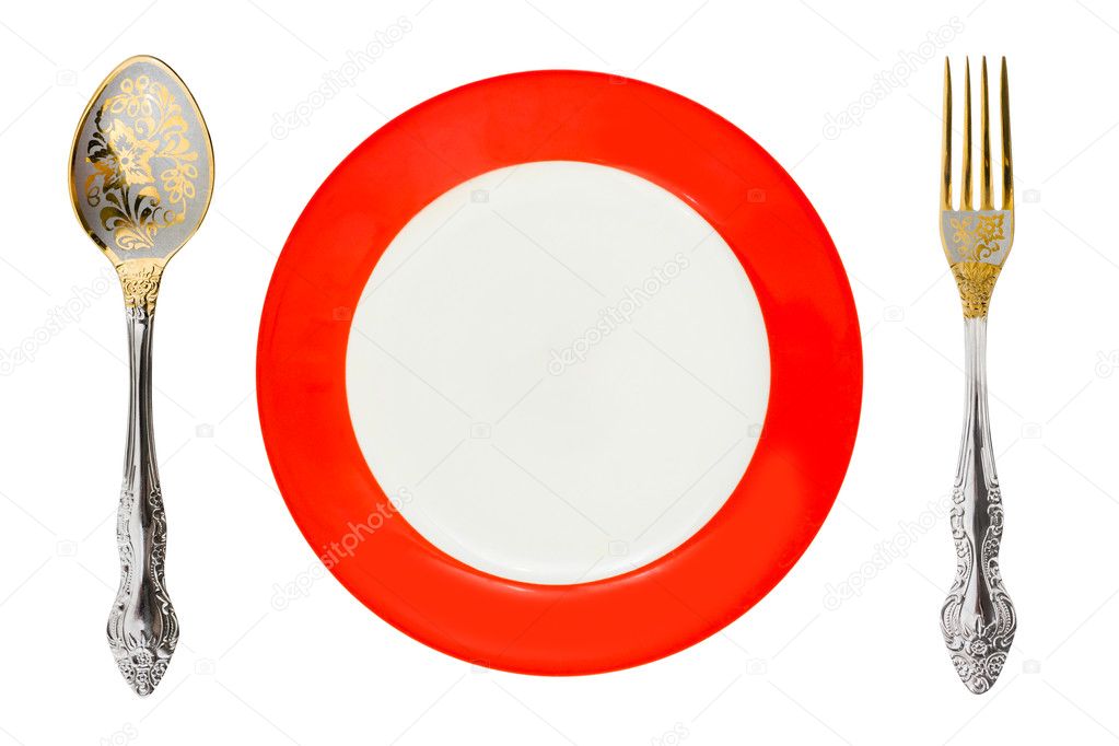 Plate, fork, and spoon — Stock Photo © Violin 4278465