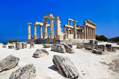 Ruins of temple on island Aegina, Greece clipart