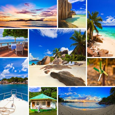 Collage of summer beach images clipart