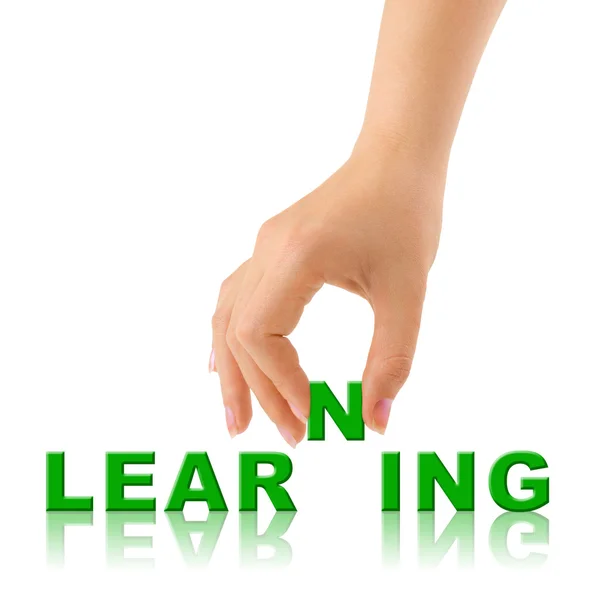 Hand en word learninig — Stockfoto