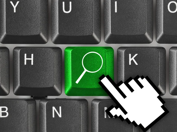 Počítačová klávesnice s vyhledávací klíč — Stock fotografie