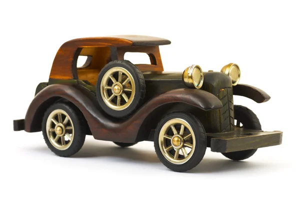 Wooden toy retro car — Stock Photo, Image