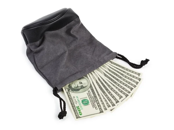 Shopping bag and money — Stockfoto