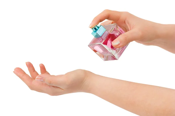 Hände und Parfüm — Stockfoto