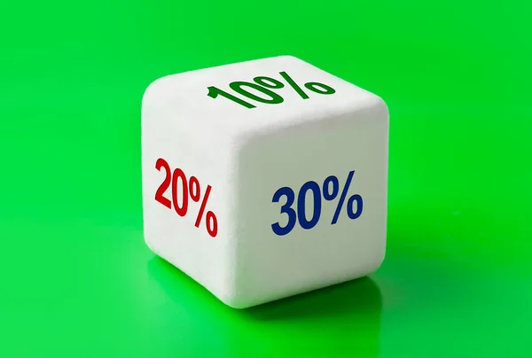 Dice with percentage — Stock Photo, Image