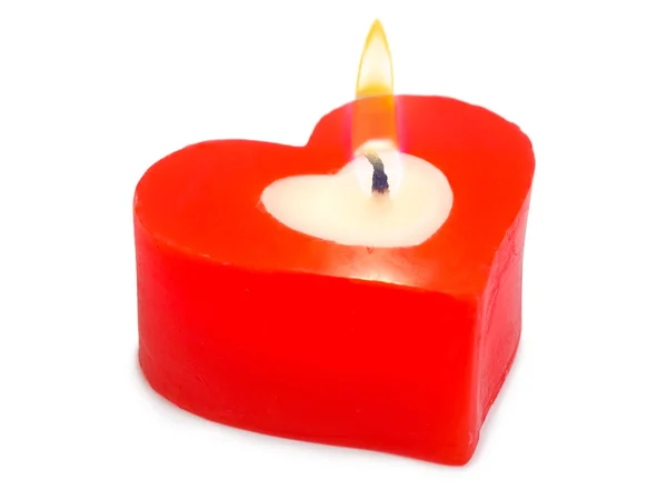 Svíčka ve tvaru srdce — Stock fotografie
