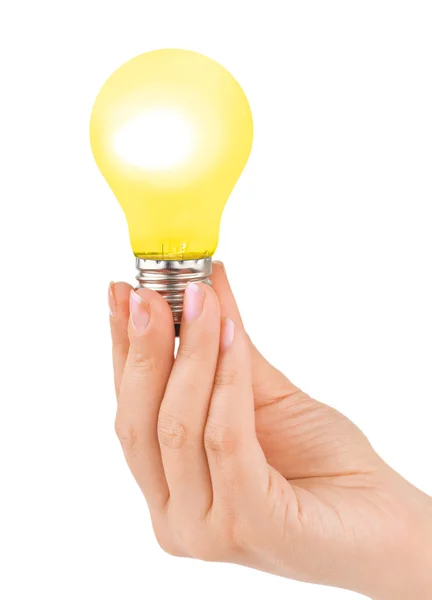 Hand with lamp — Stock Photo, Image