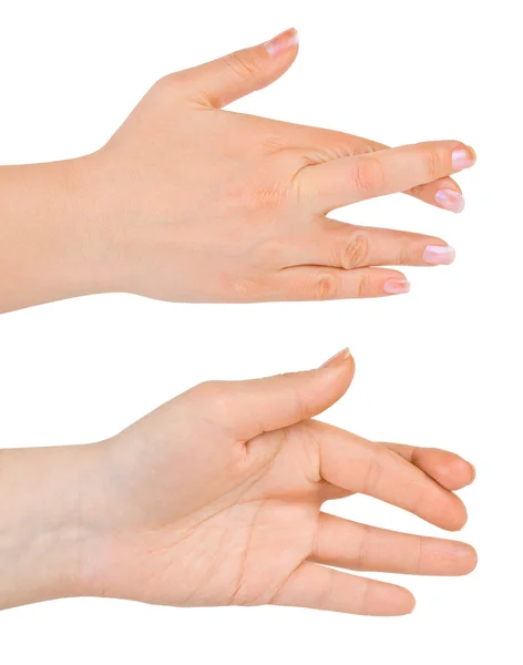 El ile kenetlenmiş parmaklar — Stockfoto