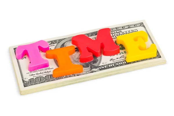 Word Time on money - conceito de negócio — Fotografia de Stock