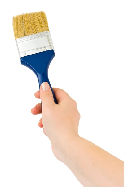 Hand with brush — Stock Photo, Image