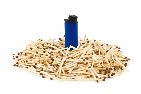Matches and lighter - leadership concept — Stock Photo, Image