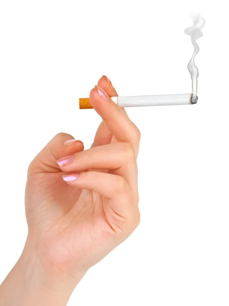 Hand med cigarett — Stockfoto