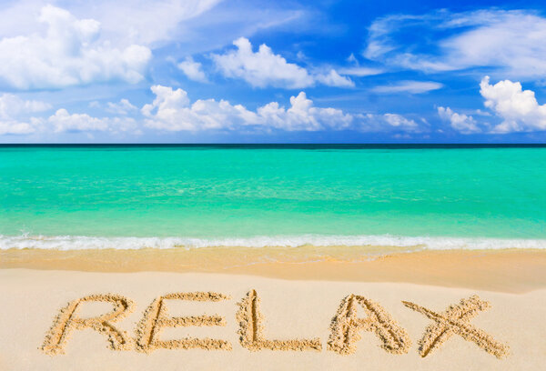 Word Relax on beach