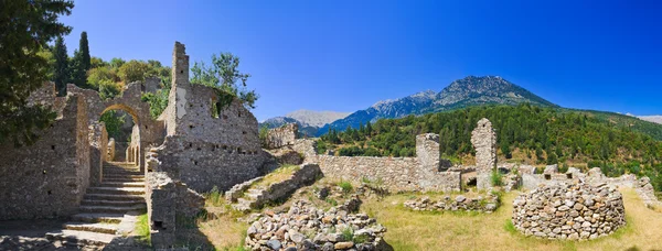 Ερείπια της παλιάς πόλης στο Μυστρά, Ελλάδα — Φωτογραφία Αρχείου