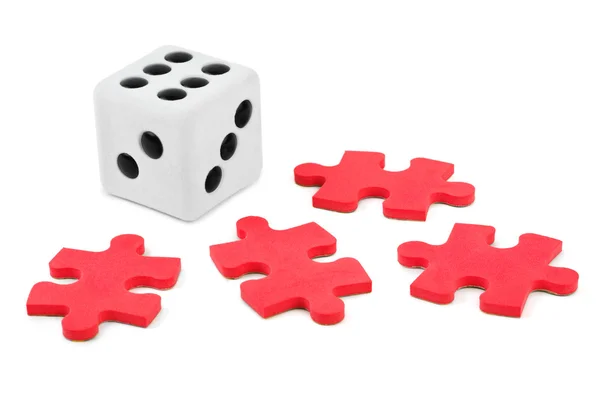 Dice and puzzle — Stock Photo, Image