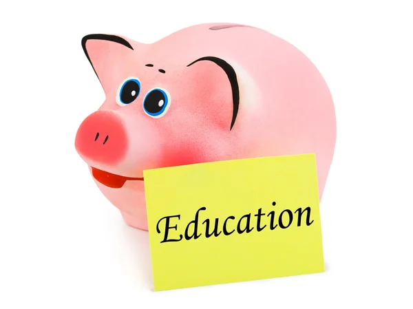 Piggy bank and paper Educação — Fotografia de Stock